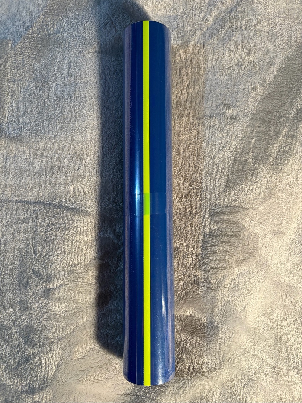 Cricut Blue Vinyl Roll with Neon Yellow Stripe